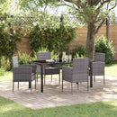Have Spisebordssæt med pude 5 pcs Grå polyrattan