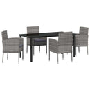 Have Spisebordssæt med pude 5 pcs Grå polyrattan