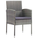 Have Spisebordssæt med pude 5 pcs Grå polyrattan
