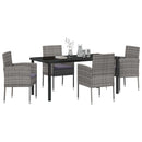 Have Spisebordssæt med pude 5 pcs Grå polyrattan