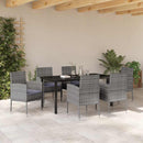 Have Spisebordssæt med pude 7 pcs Grå polyrattan