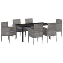 Have Spisebordssæt med pude 7 pcs Grå polyrattan