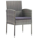 Have Spisebordssæt med pude 7 pcs Grå polyrattan