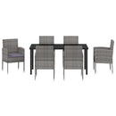 Have Spisebordssæt med pude 7 pcs Grå polyrattan