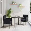 Have Spisebordssæt med pude 3 pcs Sort polyrattan