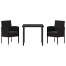 Have Spisebordssæt med pude 3 pcs Sort polyrattan