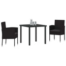 Have Spisebordssæt med pude 3 pcs Sort polyrattan