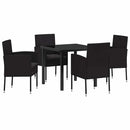 Have Spisebordssæt med pude 5 pcs Sort polyrattan