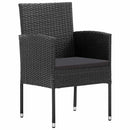 Have Spisebordssæt med pude 5 pcs Sort polyrattan
