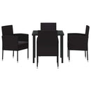 Have Spisebordssæt med pude 5 pcs Sort polyrattan