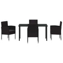 Have Spisebordssæt med pude 5 pcs Sort polyrattan