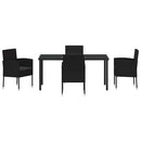 Have Spisebordssæt med pude 5 pcs Sort polyrattan