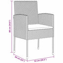 Have Spisebordssæt med pude 7 pcs Sort polyrattan