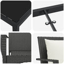 Have Spisebordssæt med pude 9 pcs Sort polyrattan