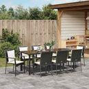 Have Spisebordssæt med pude 9 pcs Sort polyrattan