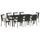 Have Spisebordssæt med pude 9 pcs Sort polyrattan