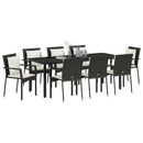 Have Spisebordssæt med pude 9 pcs Sort polyrattan