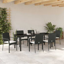 Have Spisebordssæt med pude 7 pcs Sort polyrattan