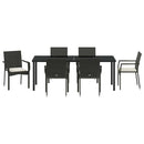 Have Spisebordssæt med pude 7 pcs Sort polyrattan