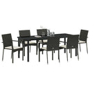Have Spisebordssæt med pude 7 pcs Sort polyrattan