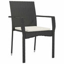 Have Spisebordssæt med pude 9 pcs Sort polyrattan