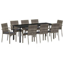 Have Spisebordssæt med pude 9 pcs Grå polyrattan