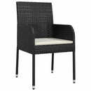 Have Spisebordssæt med pude 9 pcs Sort polyrattan