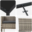 Have Spisebordssæt med pude 9 pcs Grå polyrattan