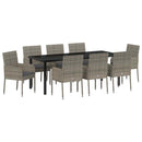 Have Spisebordssæt med pude 9 pcs Grå polyrattan