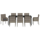 Have Spisebordssæt med pude 9 pcs Grå polyrattan
