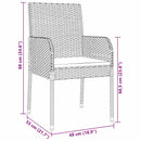 Have Spisebordssæt med pude 9 pcs Grå polyrattan