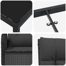 Have Spisebordssæt med pude 7 pcs Sort polyrattan