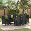 Have Spisebordssæt med pude 7 pcs Sort polyrattan
