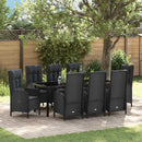Have Spisebordssæt med pude 9 pcs Sort polyrattan