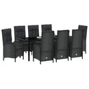 Have Spisebordssæt med pude 9 pcs Sort polyrattan