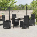 Have Spisebordssæt med pude 5 pcs Sort polyrattan