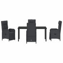 Have Spisebordssæt med pude 5 pcs Sort polyrattan
