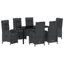 Have Spisebordssæt med pude 7 pcs Sort polyrattan