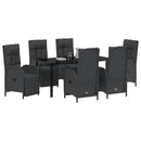 Have Spisebordssæt med pude 7 pcs Sort polyrattan
