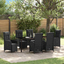 Have Spisebordssæt med pude 7 pcs Sort polyrattan