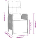 Have Spisebordssæt med pude 7 pcs Sort polyrattan
