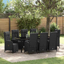 Have Spisebordssæt med pude 9 pcs Sort polyrattan