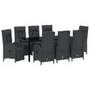 Have Spisebordssæt med pude 9 pcs Sort polyrattan