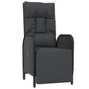 Have Spisebordssæt med pude 9 pcs Sort polyrattan