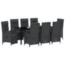 Have Spisebordssæt med pude 9 pcs Sort polyrattan
