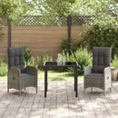 Have Spisebordssæt med pude 3 pcs Grå polyrattan