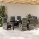 Have Spisebordssæt med pude 7 pcs Grå polyrattan