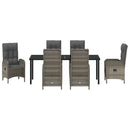 Have Spisebordssæt med pude 7 pcs Grå polyrattan