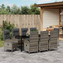 Have Spisebordssæt med pude 9 pcs Grå polyrattan