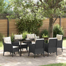 Have Spisebordssæt 7 stk. Sort polyrattan